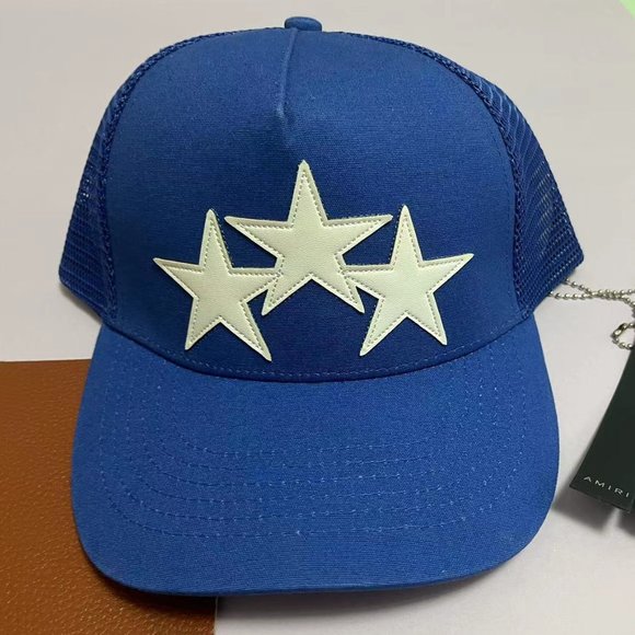 AMIRI Fashionable Star Embroidered Sun Hat-Blue main image 6